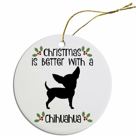 MIRAGE PET PRODUCTS Round Breed Specific Christmas Ornament Chihuahua ORN-R-B24